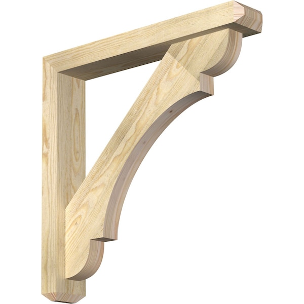 Ekena Millwork Olympic Craftsman Rough Sawn Bracket w/ Offset Brace, Douglas Fir, 4"W x 24"D x 24"H BKT0402X24X24OLY04RDF - main